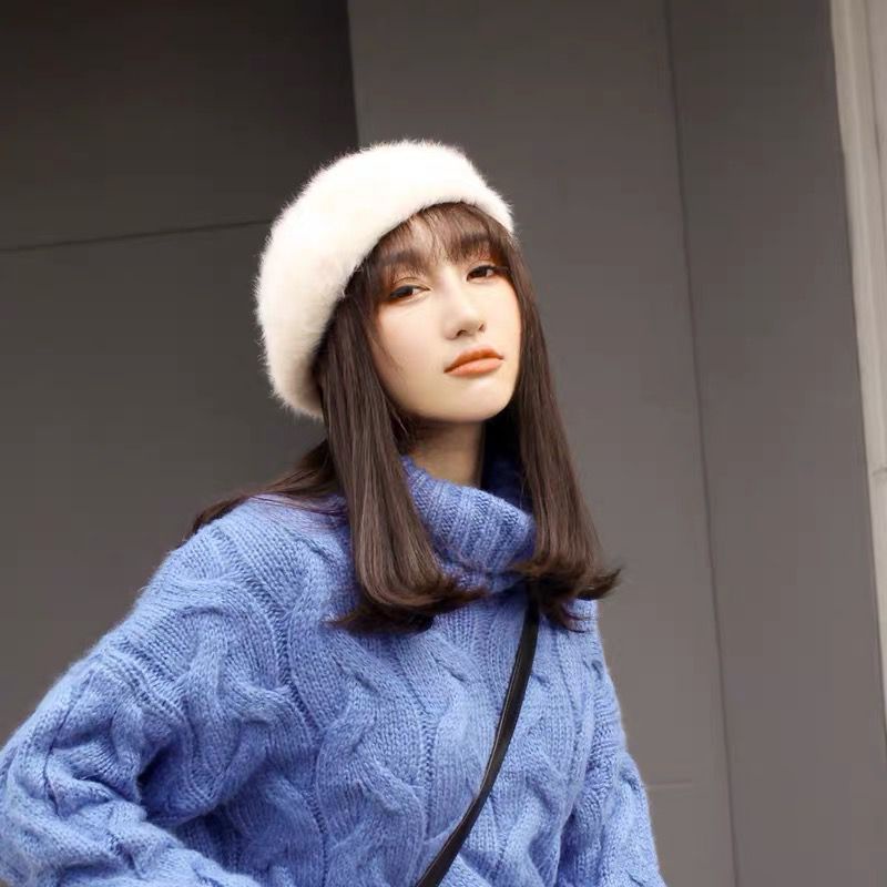 Autumn and winter fashion fur beret for women