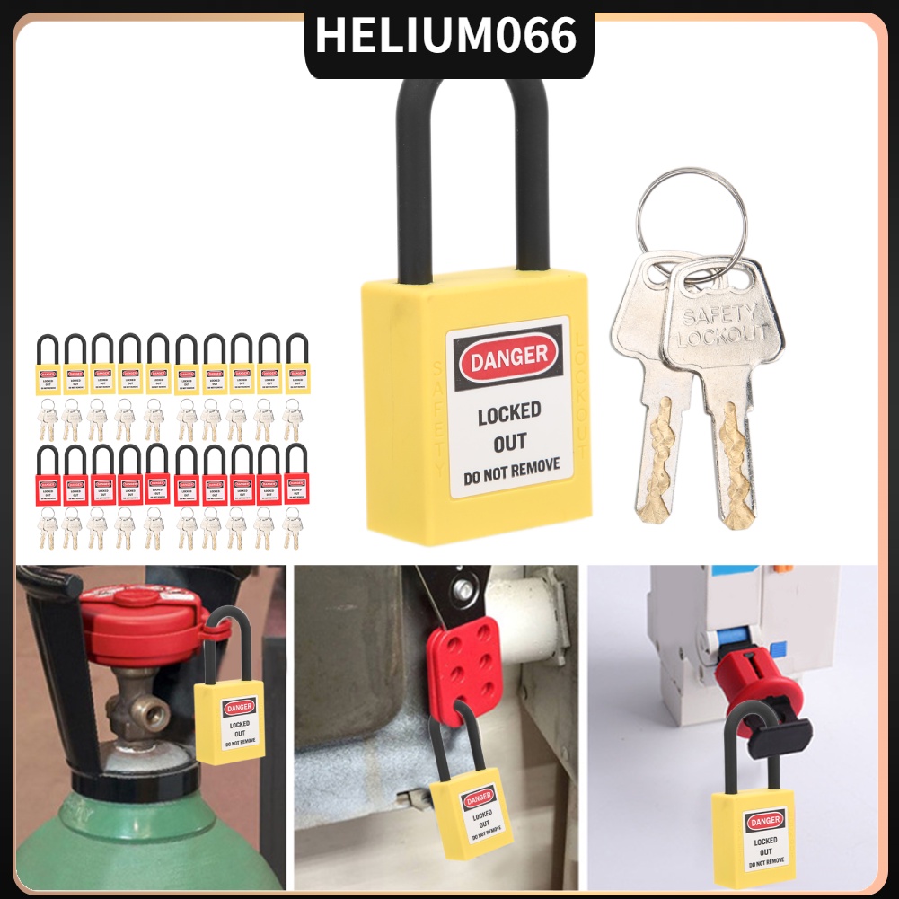 10 Bộ Khóa 38mm Lockout Lock Chống bụi Nylon Kỹ thuật Công nghiệp Cách nhiệt cụ an ninh cho các nhà máy Helium066