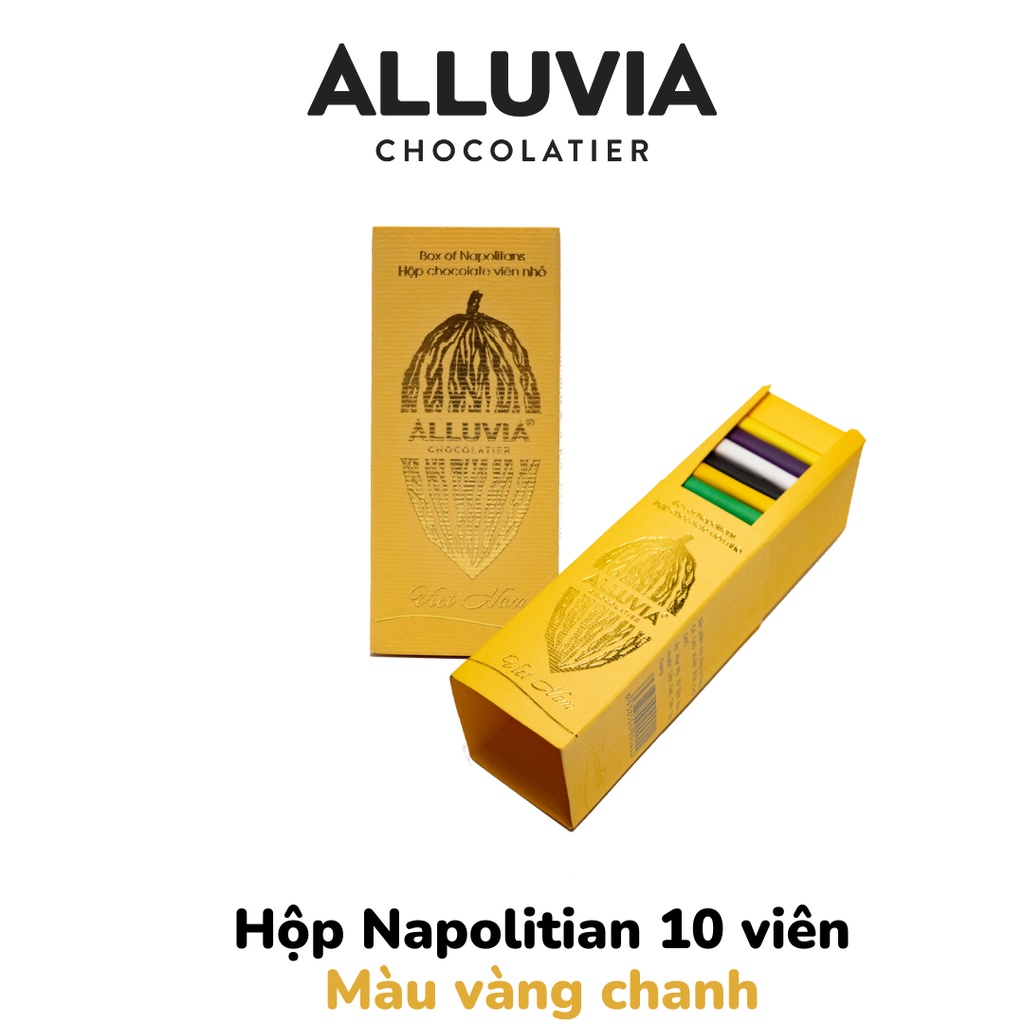 Hộp Napolitian 10 viên socola đen nguyên chất và socola sữa Alluvia Chocolate | Được chọn vị bất kì