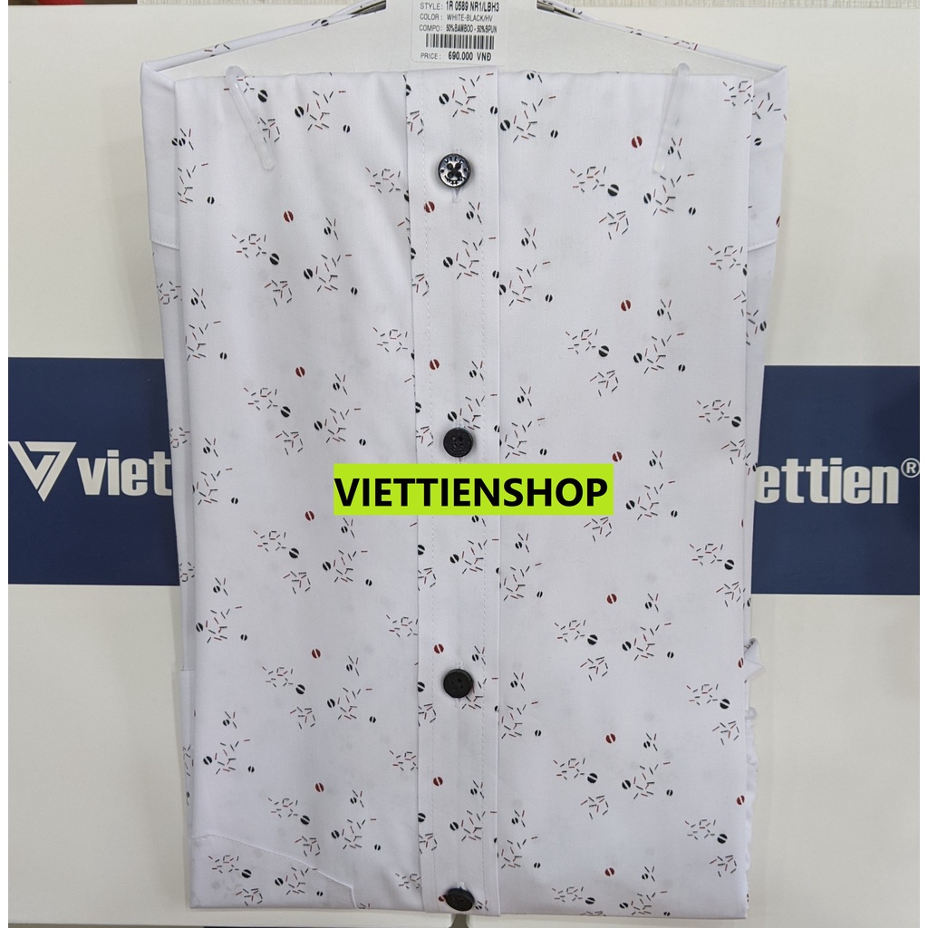 ÁO SƠ MI VIỆT TIẾN DÀI TAY VẢI TRE HOA VĂN