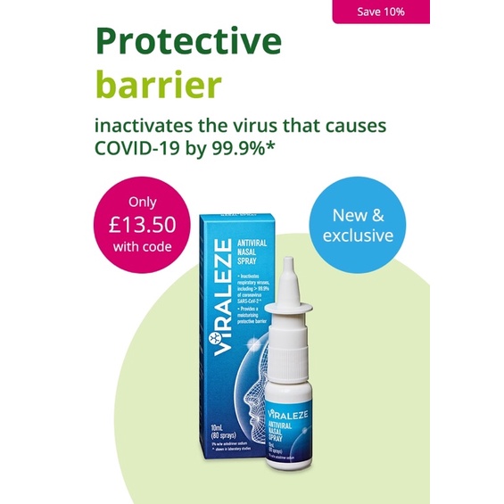 Hộp gồm 1 chai xịt mũi VIRALEZE Úc - Giúp bất hoạt sự lây lan và tấn công của biến chủng mới