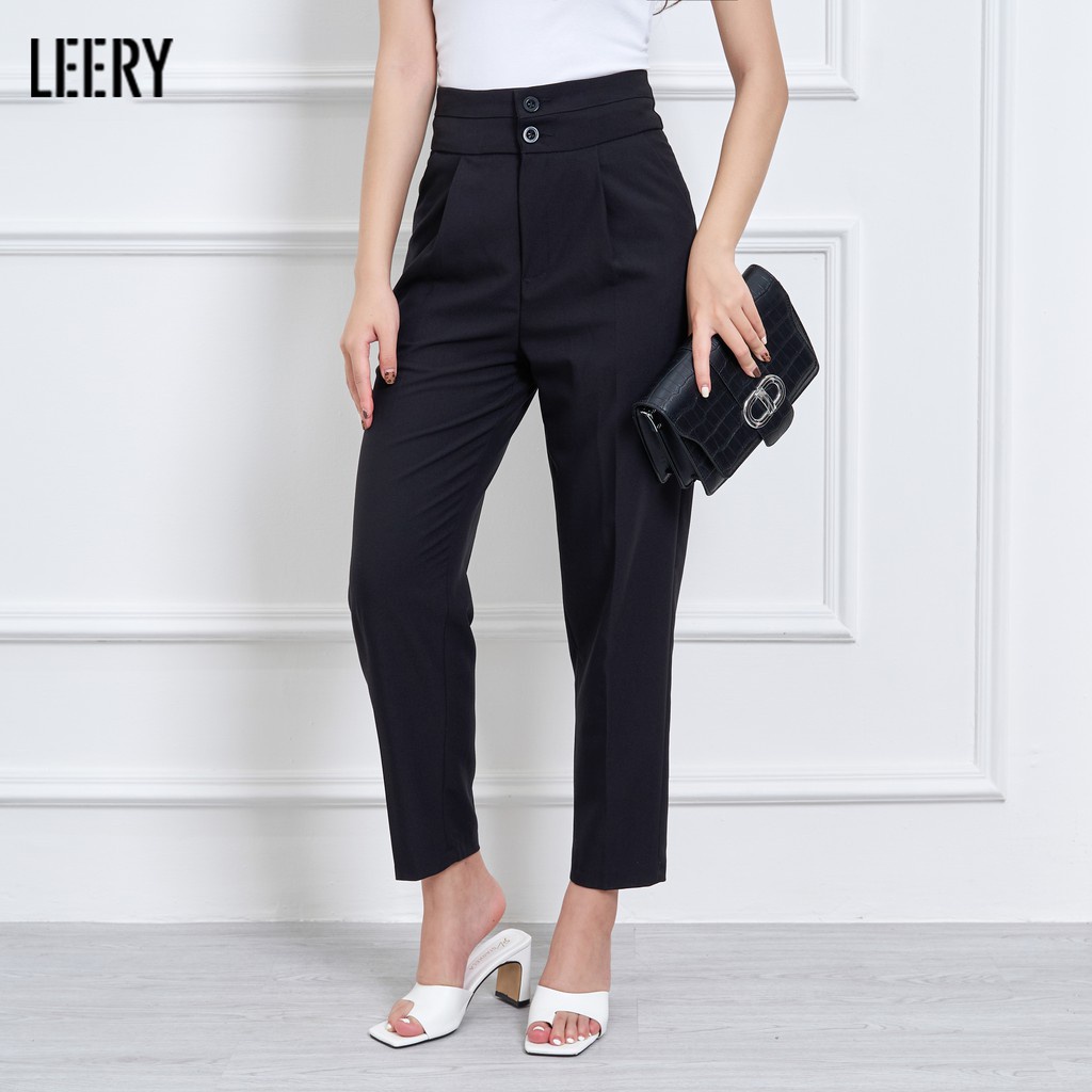 Quần baggy nữ nâng mông, quần công sở định hình dáng siêu gọn QD18 - LEERY