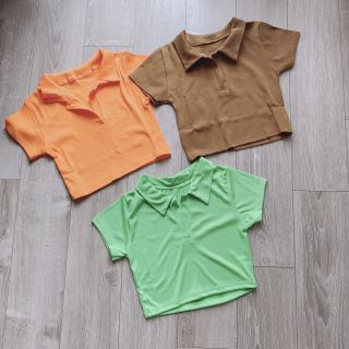 Áo croptop cổ polo ( thun bozip loại đẹp )