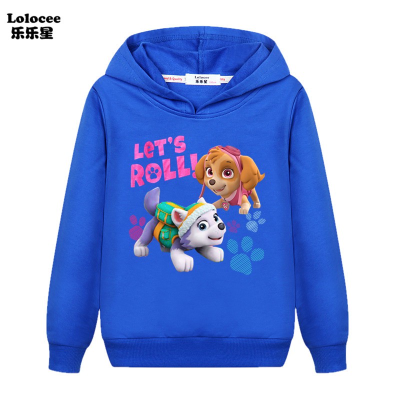 Áo Hoodie Tay Dài Hoạ Tiết Hoạt Hình Paw Patrol Cho Bé Gái