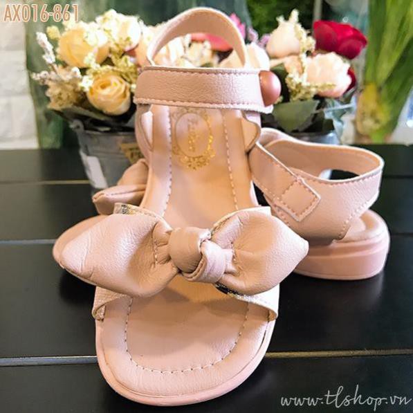 Giày sandal cho bé gái đính nơ xinh xắn - Dép quai hậu AX-861