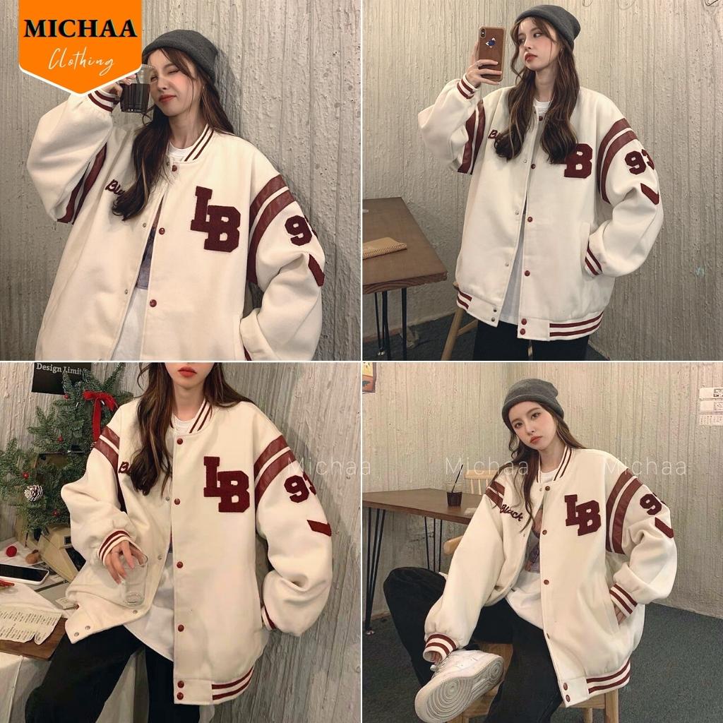 Áo Khoác Bomber Nỉ LB Nam Nữ Form Rộng Vải Nỉ Hình In Đẹp - MICHAA