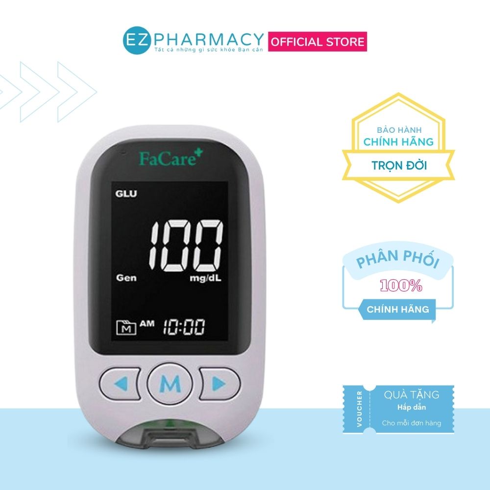 Máy Đo Đường Huyết FaCare M168 - Đo đa thông số: Đường huyết, mỡ máu, acid uric, ketone, lactate