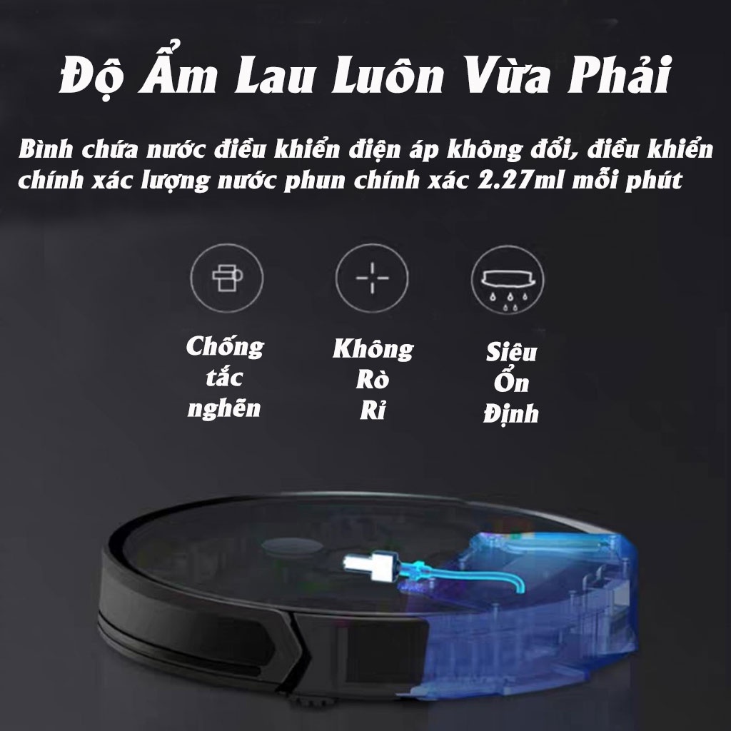 Robot Hút Bụi Tự Động E06 Điều Khiển Qua App Điện Thoại, Robot Hút Bụi Lau Nhà Thông Minh ES06 Chống Rơi Tự Động Sạc