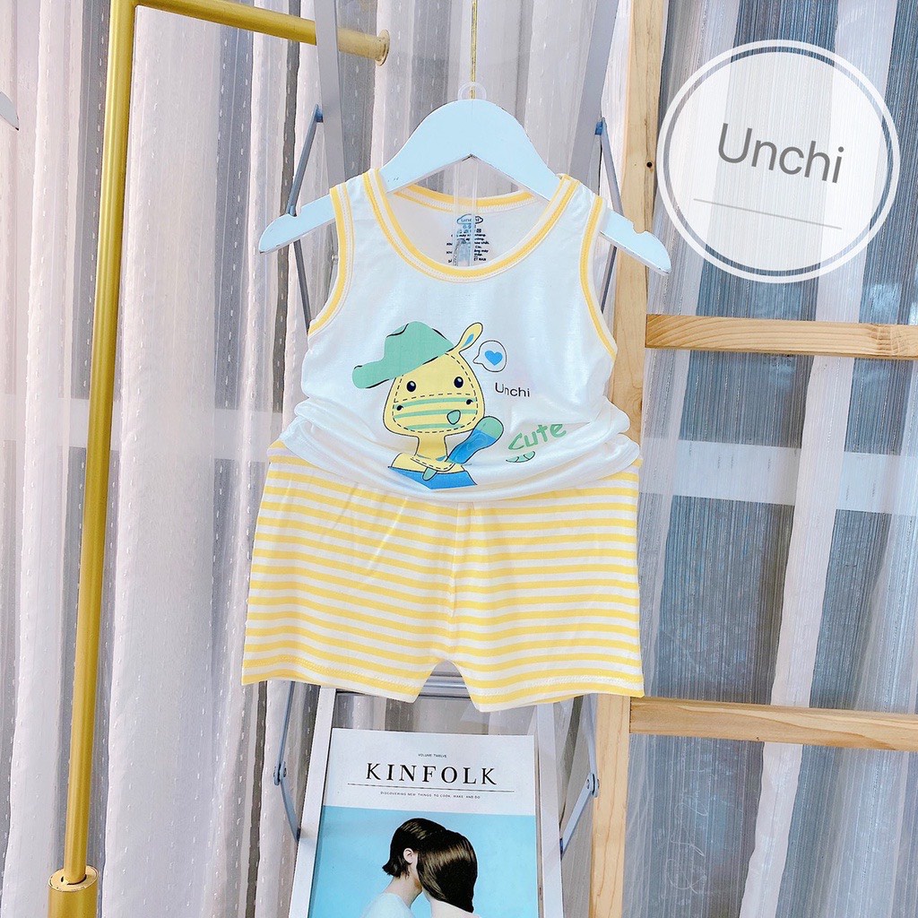 Bộ Quần Áo Unchi Ba Lỗ Bé Trai, Bé Gái Chất Thun Lạnh Mát Mẻ - Thời Trang 2022 (BC3)