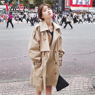 Áo khoác gió S ~ XL Áo khoác Hàn Quốc Xuân Thu Áo gió nhỏ dáng rộng Phong cách Preppy Trung dài Hương vị Hồng Kông sang trọng Áo khoác siêu nóng chính hãng Áo khoác Hàn Quốc Áo gió Cô gái Hàn Quốc Phải có