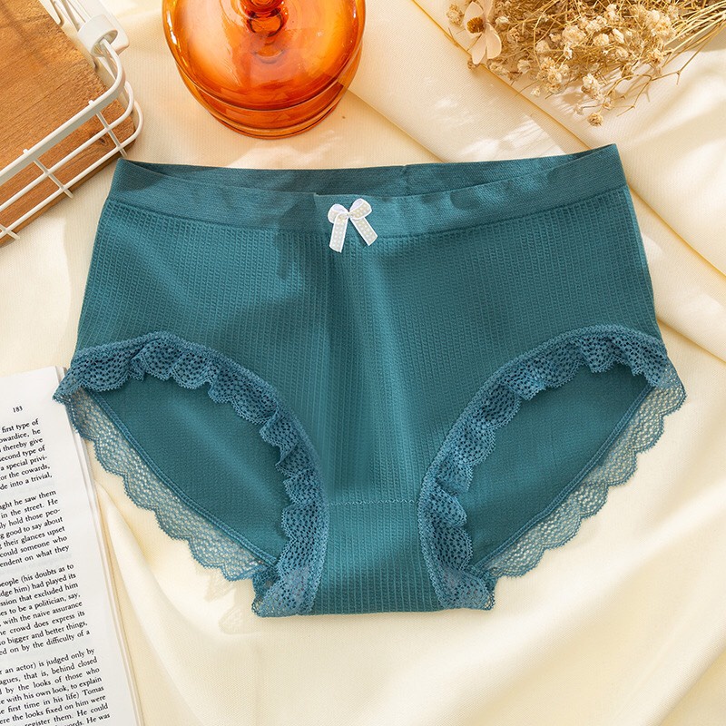 Quần lót cotton nữ Chunxuu kháng khuẩn chất liệu mềm mại phối ren nơ ngọt ngào - QC02
