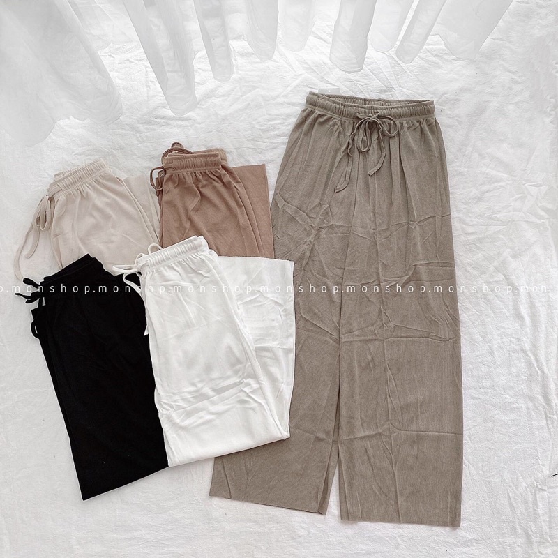 Quần thun tăm dây rút