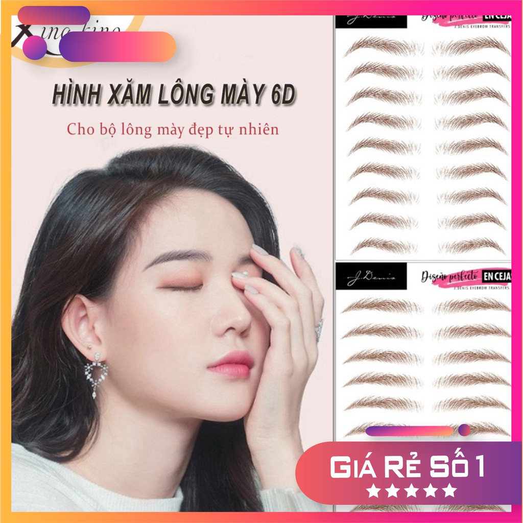 HOT Miếng dán xăm lông mày 6D - Tất tần tật 9 dáng mày hot nhất 2020 - KinaKino