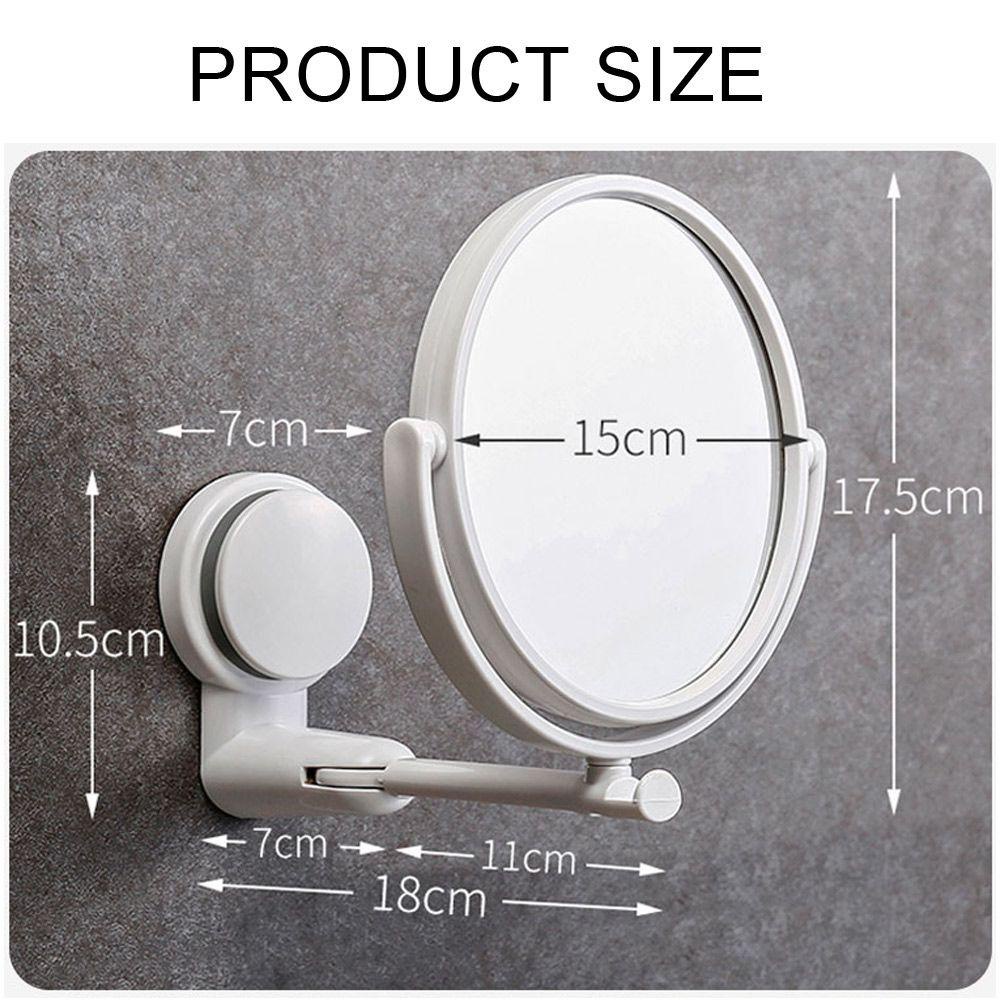 TOPABC1 Gương Trang Điểm Xoay 360 Độ° Móc Treo Đồ Trang Điểm Gắn Tường Bằng Nhựa Có Giác Hút Chân Không Xoay Được
