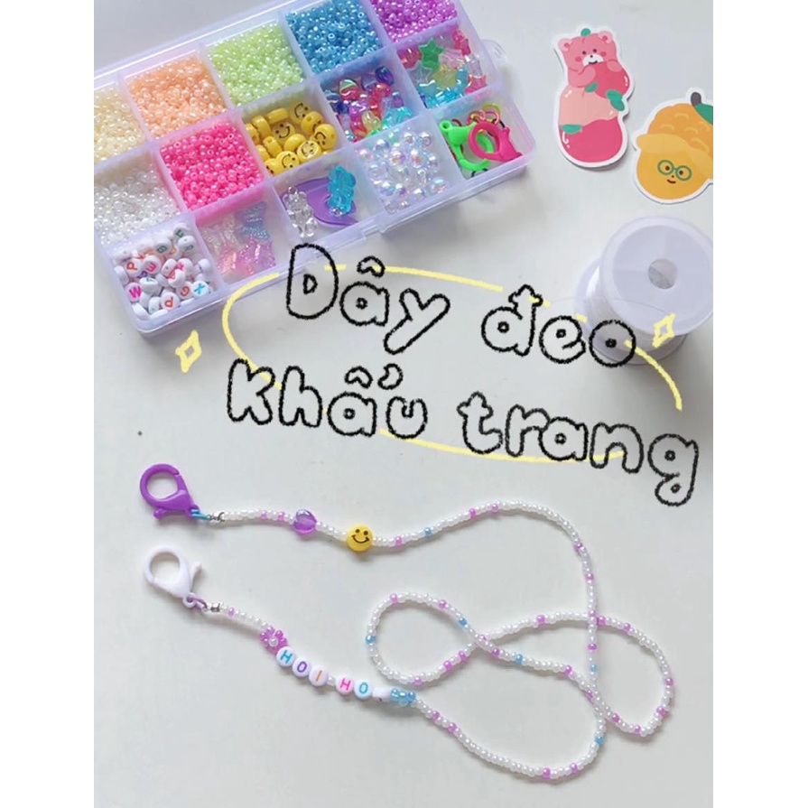 Set hạt cườm làm vòng kèm dây cước | Hoi Hoi project