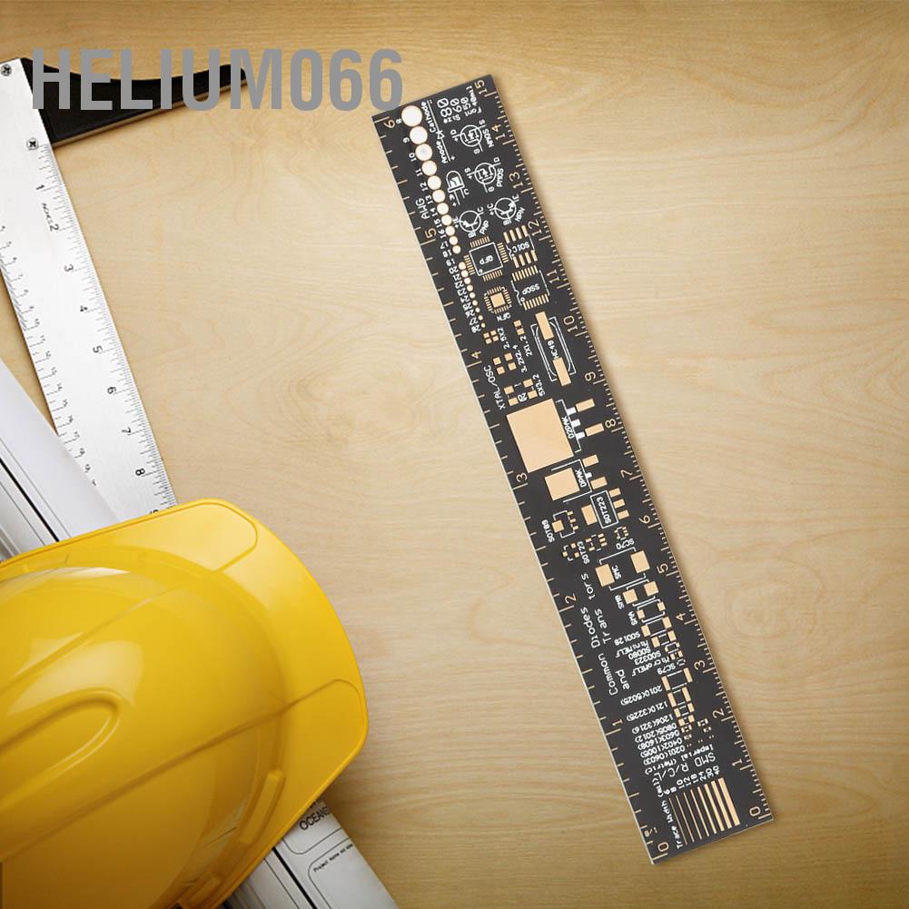 Helium066 6inch 15CM Multifunctional Printed Circuit Board Ruler Measuring Tool for Electronic Engineers