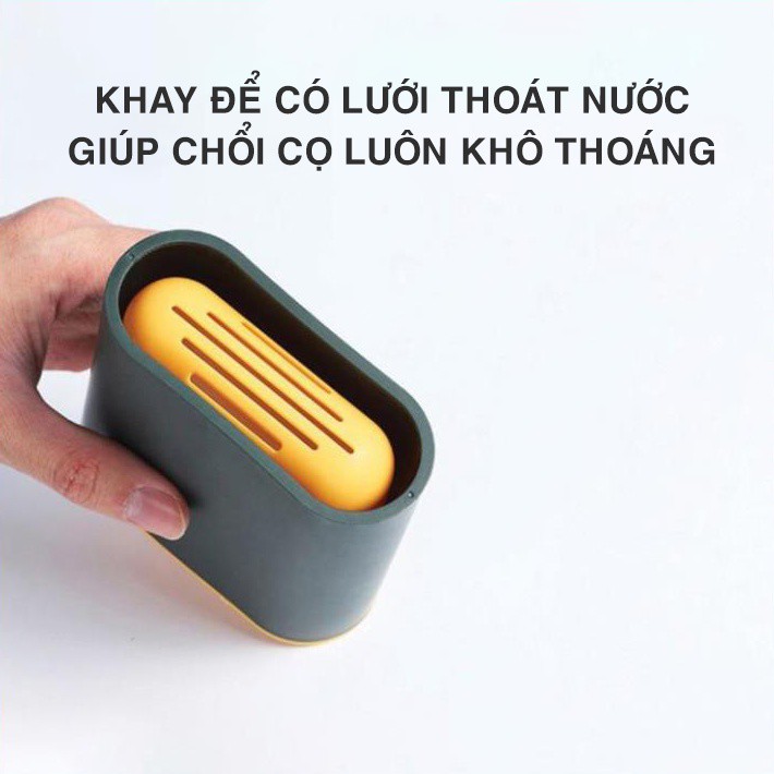 Chổi Cọ Bồn Cầu Silicon, Chổi Cọ Toilet Silicon 2 Đầu Có Ống Cắm Sạch Sẽ Tiện Lợi