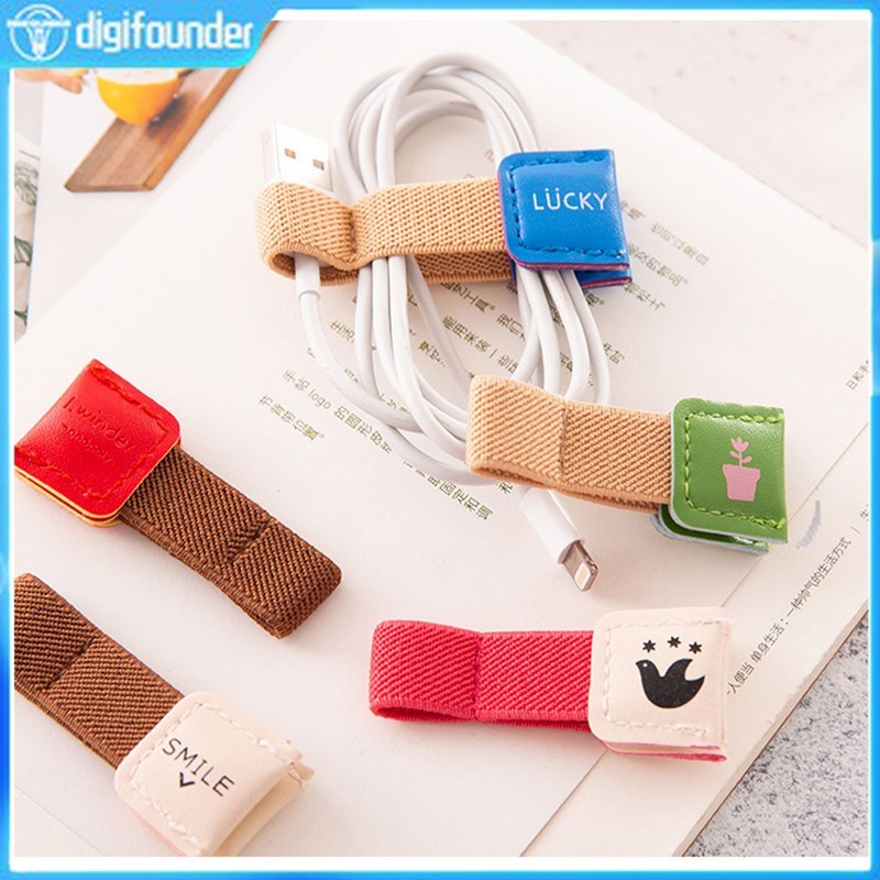 Bộ 2 Dụng Cụ Quấn Dây Cáp/Tai Nghe/Dây Cáp Bằng Vải Canvas Di Động Tiện Dụng D3Z7