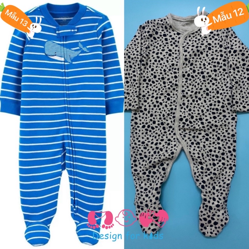 (Chọn mẫu) Sleepsuit bộ body dài tay cho bé trai và bé gái