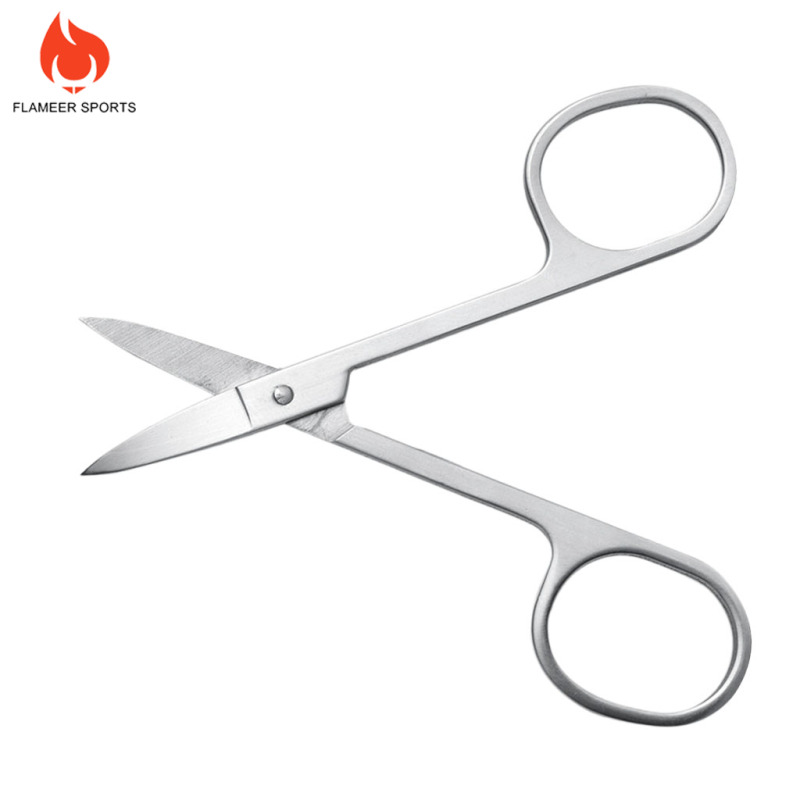 Flameer Sports Curved Eyebrow Nose Hair Scissor Remover Eyelash Trimmer Cutter Makeup Tool