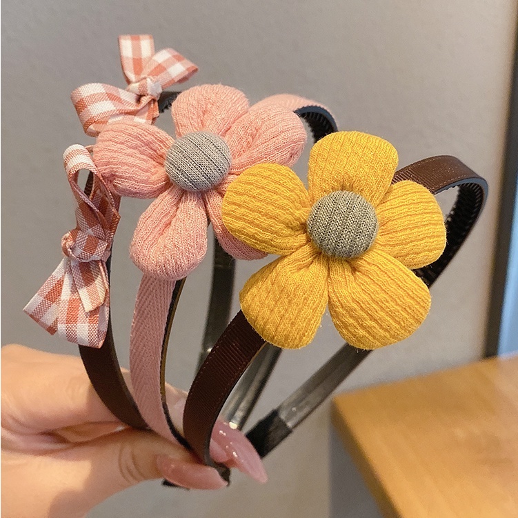 Băng Đô Thiết Kế Đính Hoa Đơn Giản Phong Cách Hàn Quốc Xinh Xắn