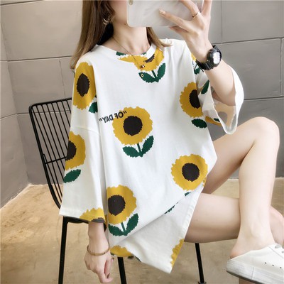 NRVP Áo Thun Nữ Dài Dáng Rộng Phong Cách Hàn Quốc
