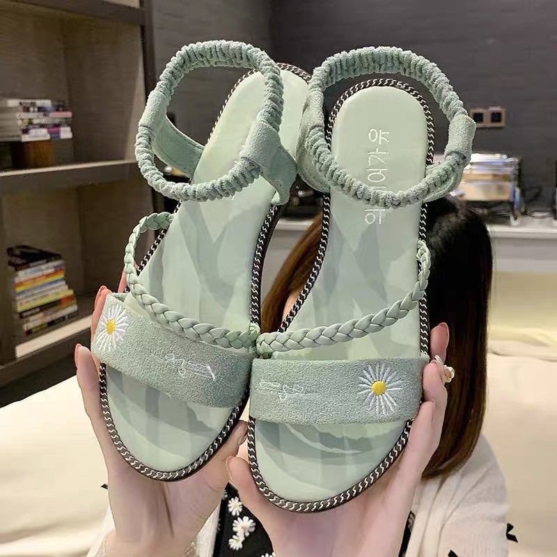 (ORDER) Sandal da lộn thêu hoa BIG SIZE 35-43