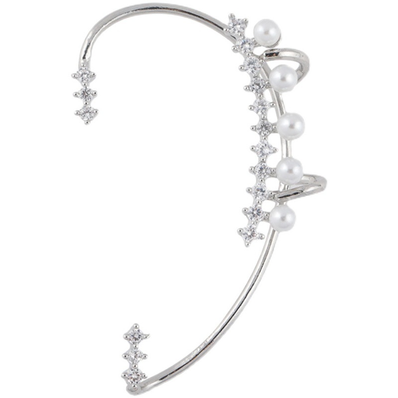 Khuyên Tai Nữ Dạng Kẹp Đính Ngọc Trai Đơn Giản