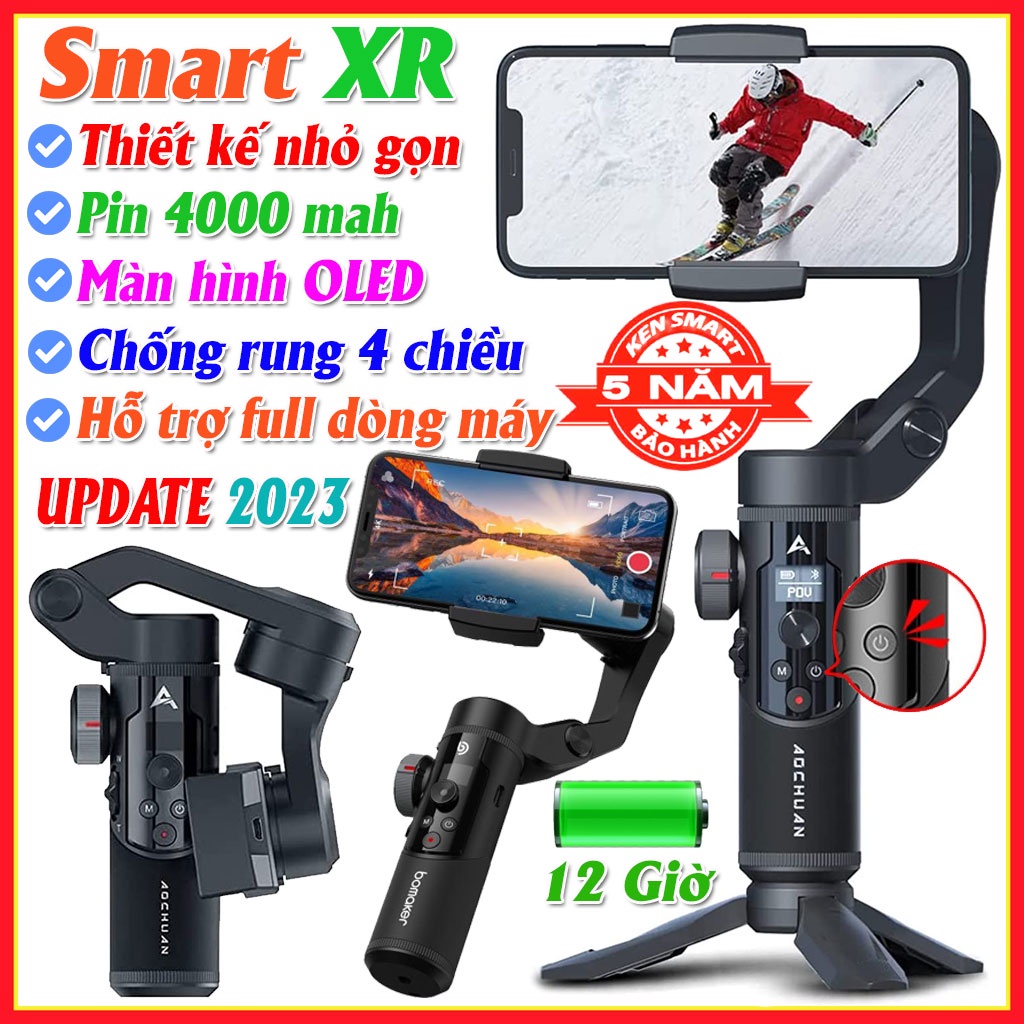 Tay cầm gimbal SMART XR chống rung điện thoại hàng chính hãng, Gimbal quay phim điện thoại cao cấp