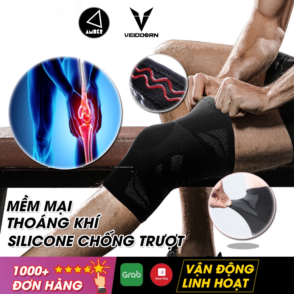 Bó gối thể thao VEIDOORN, Bảo vệ đầu gối Bóng đá, Bóng Rổ, Chạy Bộ, Bóng Chuyền, Tennis,... (VBG002) - AMBERVIETNAM