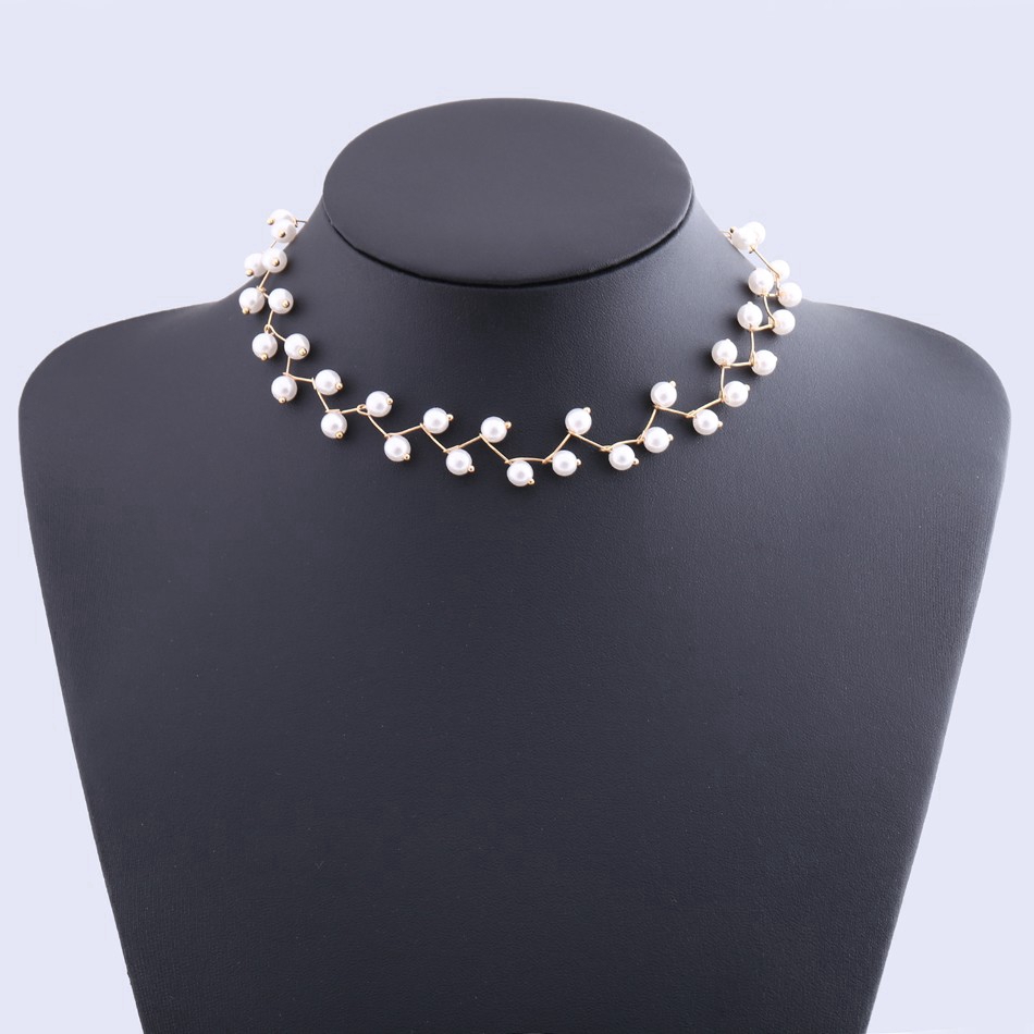 Vòng cổ choker đính hạt ngọc trai giả phong cách cổ điển | BigBuy360 - bigbuy360.vn