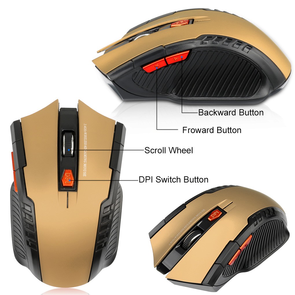 2.4Ghz Wireless Mouse 1600DPI Home Office Computer Game Optical Gaming Cordless Mice