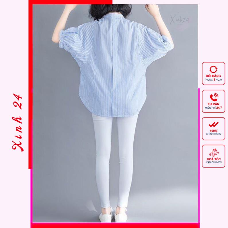 Áo Sơ Mi Tay Lỡ Dáng Suông, thiết kế kẻ sọc, họa tiết cá tính | BigBuy360 - bigbuy360.vn