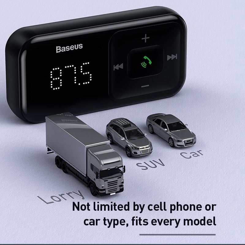 Bộ Sạc Điện Thoại Trên Xe Hơi BASEUS Hỗ Trợ Thu Phát Bluetooth 5.0 Fm 3.1a