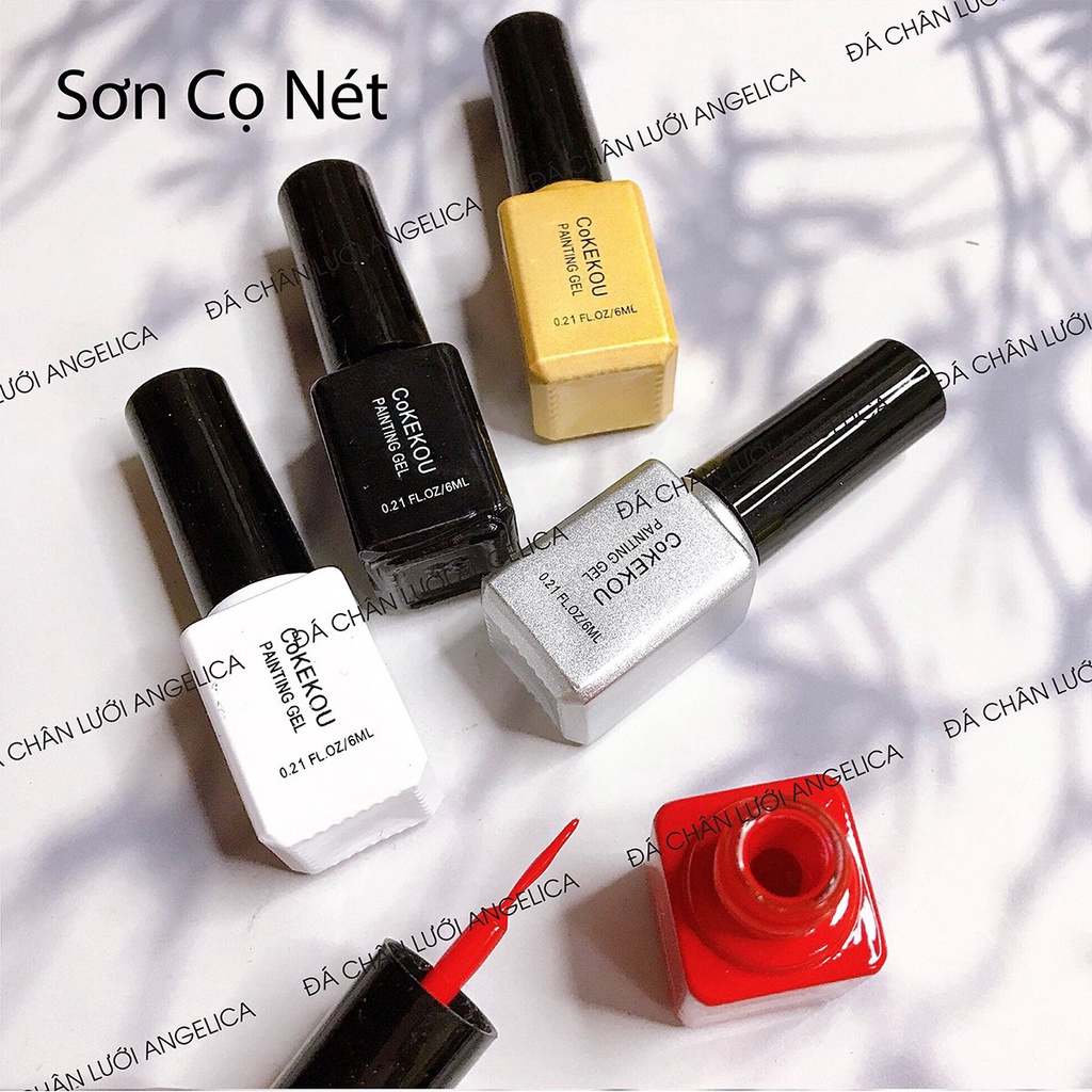 Set Sơn Gel Nail 5 Màu Cọ Nét CoKEKOU Làm Móng ANGELICA