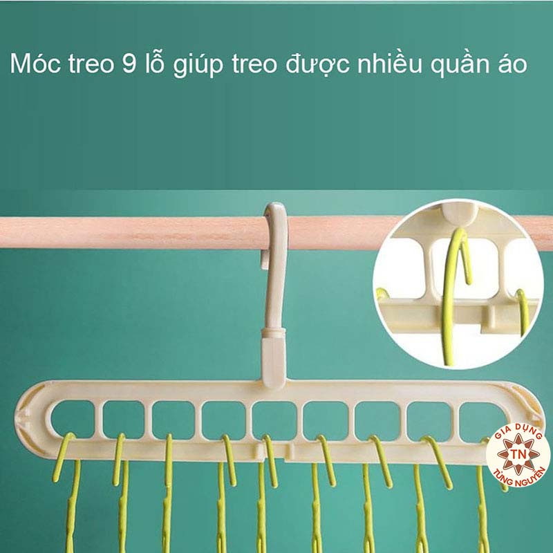 Móc Treo Quần Áo Đa Năng Tiện Lợi 9 Lỗ SIÊU HÓT [MÓC 9 LỖ]