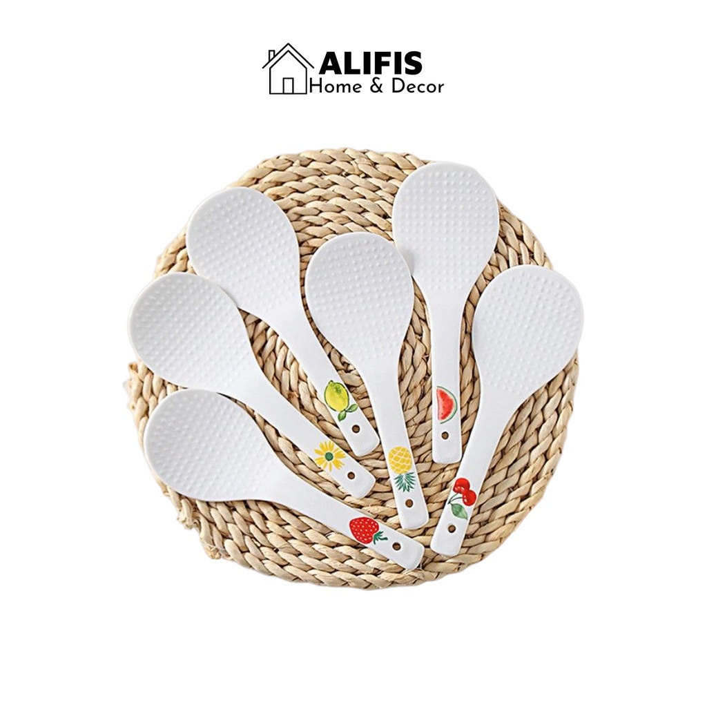 Muôi xới cơm bằng sứ chống dính nhiều họa tiết Alifis