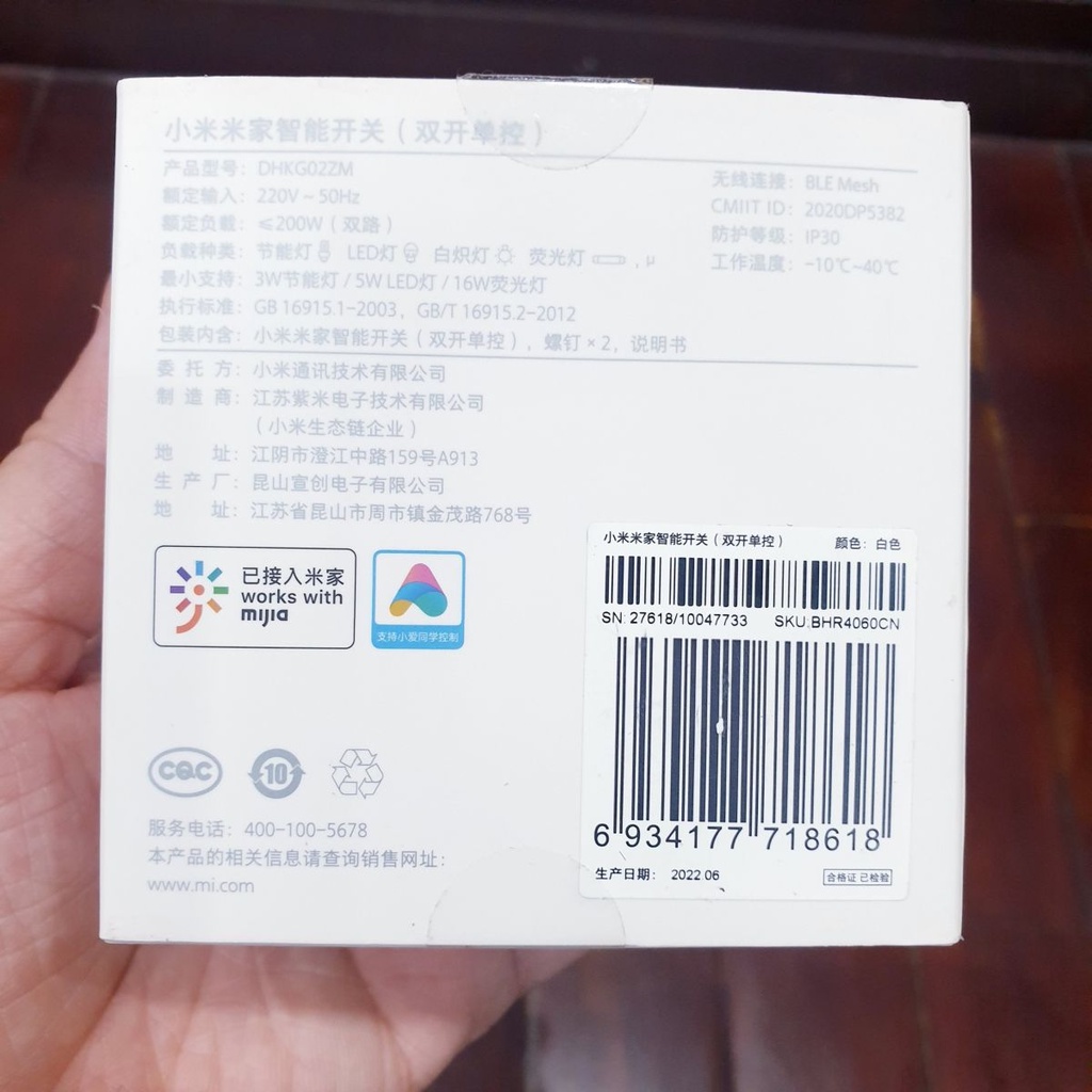 Công tắc âm tường thông minh Xiaomi Mijia Phím đơn/ Phím đôi/ Ba Phím (hỗ trợ Bluetooth Mesh, chỉ đấu dây lửa L