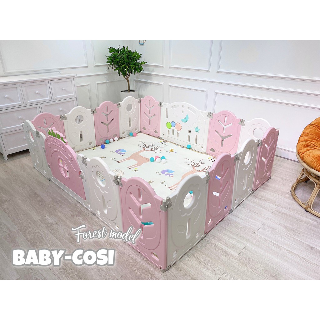 [Mã MKBC13 giảm 80k đơn 1 triệu] Quây cũi nhựa BABY COSI: gấp gọn, tặng thảm, bóng bảo hành chính hãng