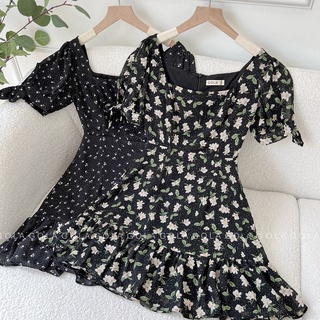 Đầm NANCY - Đầm cổ vuông nơ tay