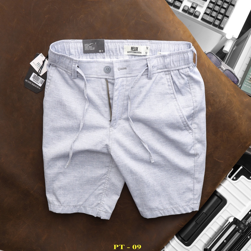 Quần short Kaki nam quần đùi kaki nam lưng thun dây rút chất vải Kaki thun gân mềm nhẹ co giãn Felix - VNXK