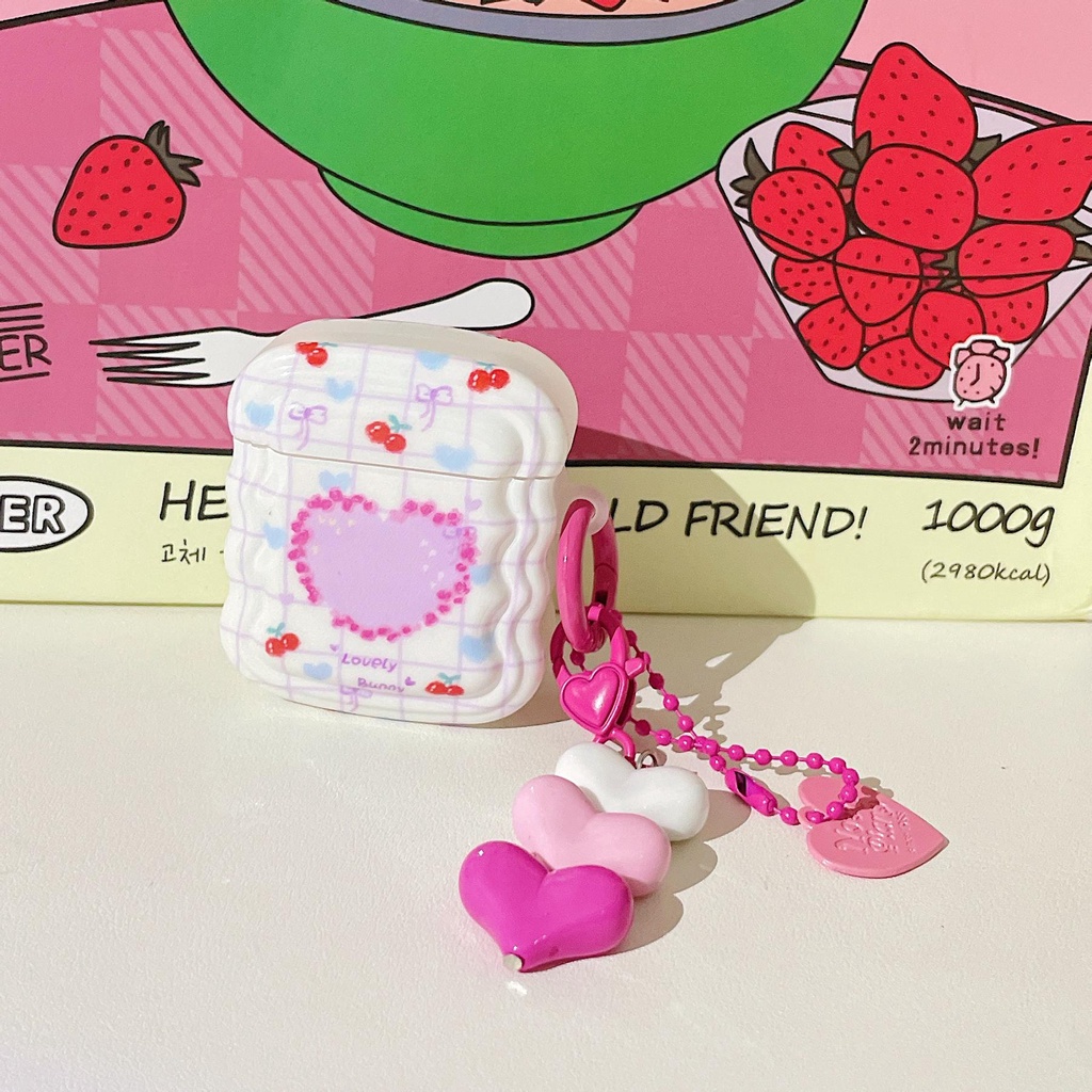 Vỏ Bảo Vệ Hộp Sạc Tai Nghe Bluetooth Không Dây AirPods Pro 1 / 2 3 2021 gen3 imd Bằng Silicon tpu Mềm Hình Bánh Kem Trái Tim Dễ Thương