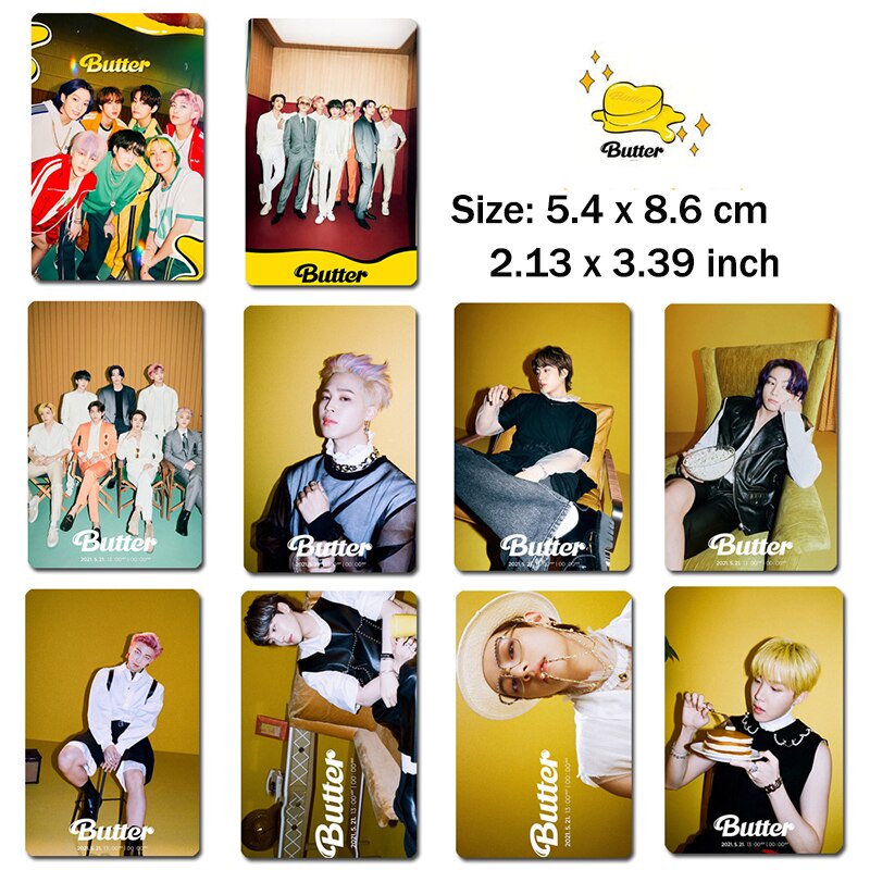 10Pcs/Set BTS Sticker Bangtan Boys Butter Bus Card Stickers Desk Decoration KPOP Collectibles A.R.M.Y Gift