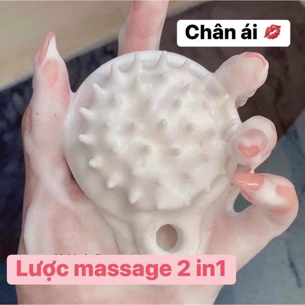 LƯỢC GỘI ĐẦU VÀ MASSAGE 2TRONG 1 MÀU TRẮNG