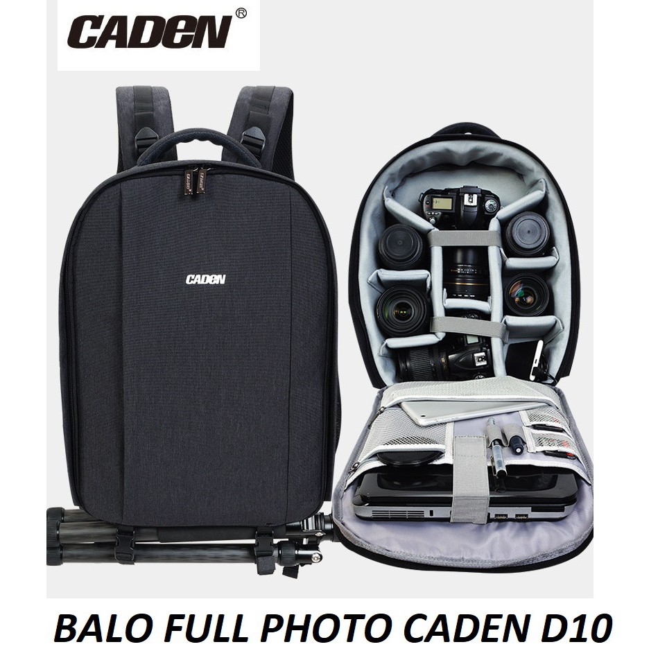 Ba lô máy ảnh Caden D10 full photo size lớn có ÁO BẢO VỆ chống mưa chống sốc máy ảnh