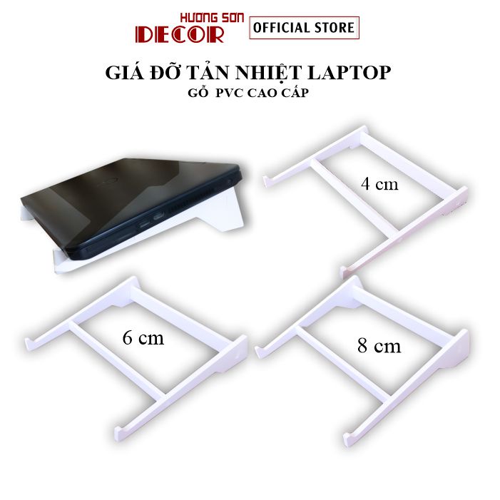 Giá đỡ laptop tản nhiệt gỗ PVC cao cấp có thể tháo rời tiện lợi KLT