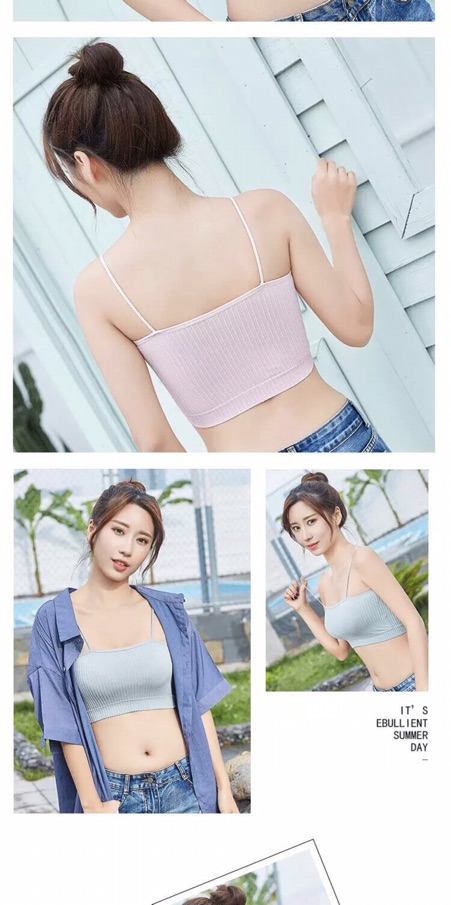 Áo Bra 2 Dây Nữ Croptop Gân Tăm 4 Màu Siêu Xinh
