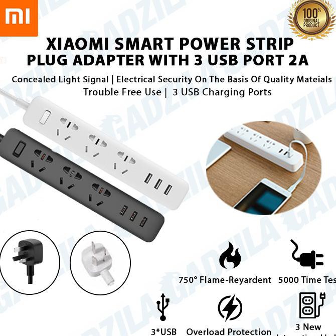 Ổ Cắm Điện Thông Minh Xiaomi Mi 3 Cổng Usb Đen