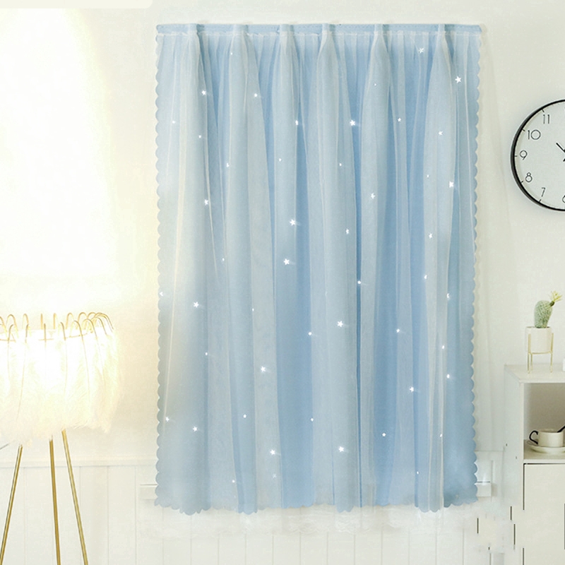 Window Self-adhesive Star Curtain/ Cute Shiny Screening Cloth/ Shading Bedroom Free Installation of Small Curtain