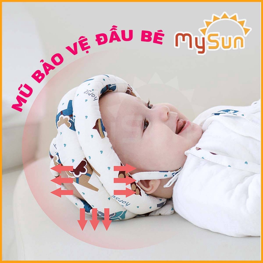 Mũ nón bảo vệ đầu trẻ em bảo hiểm chống va đập cho bé tập bò, đi MySun